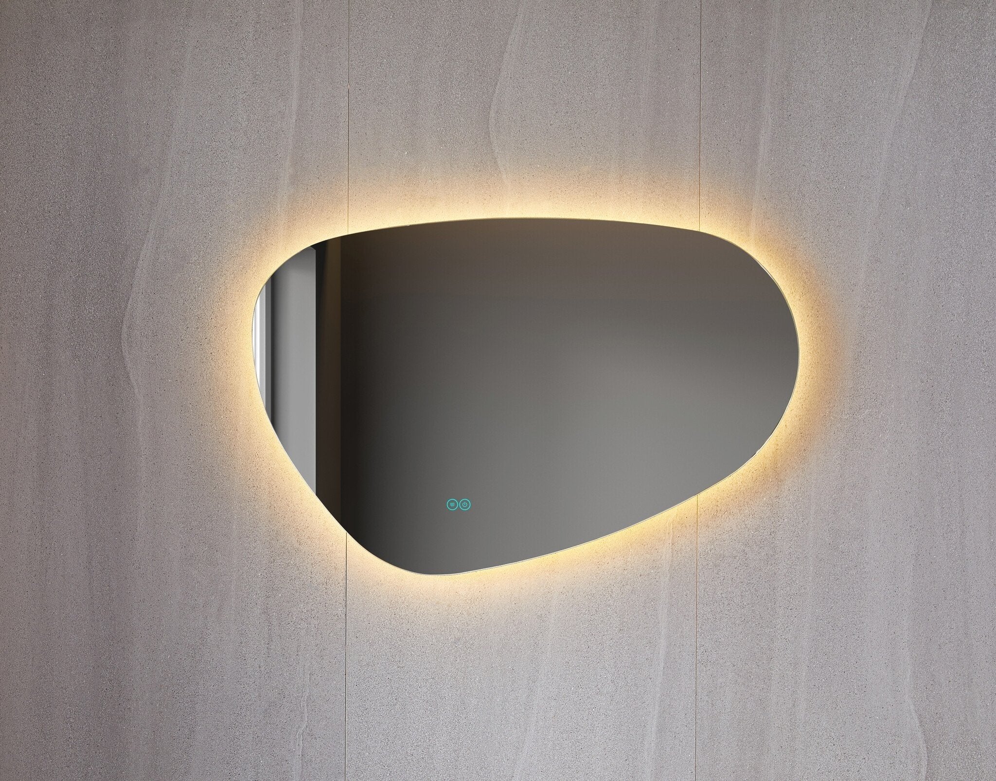 Asymmetrical Mirror LED lighting &amp; anti-fog 100x65cm
