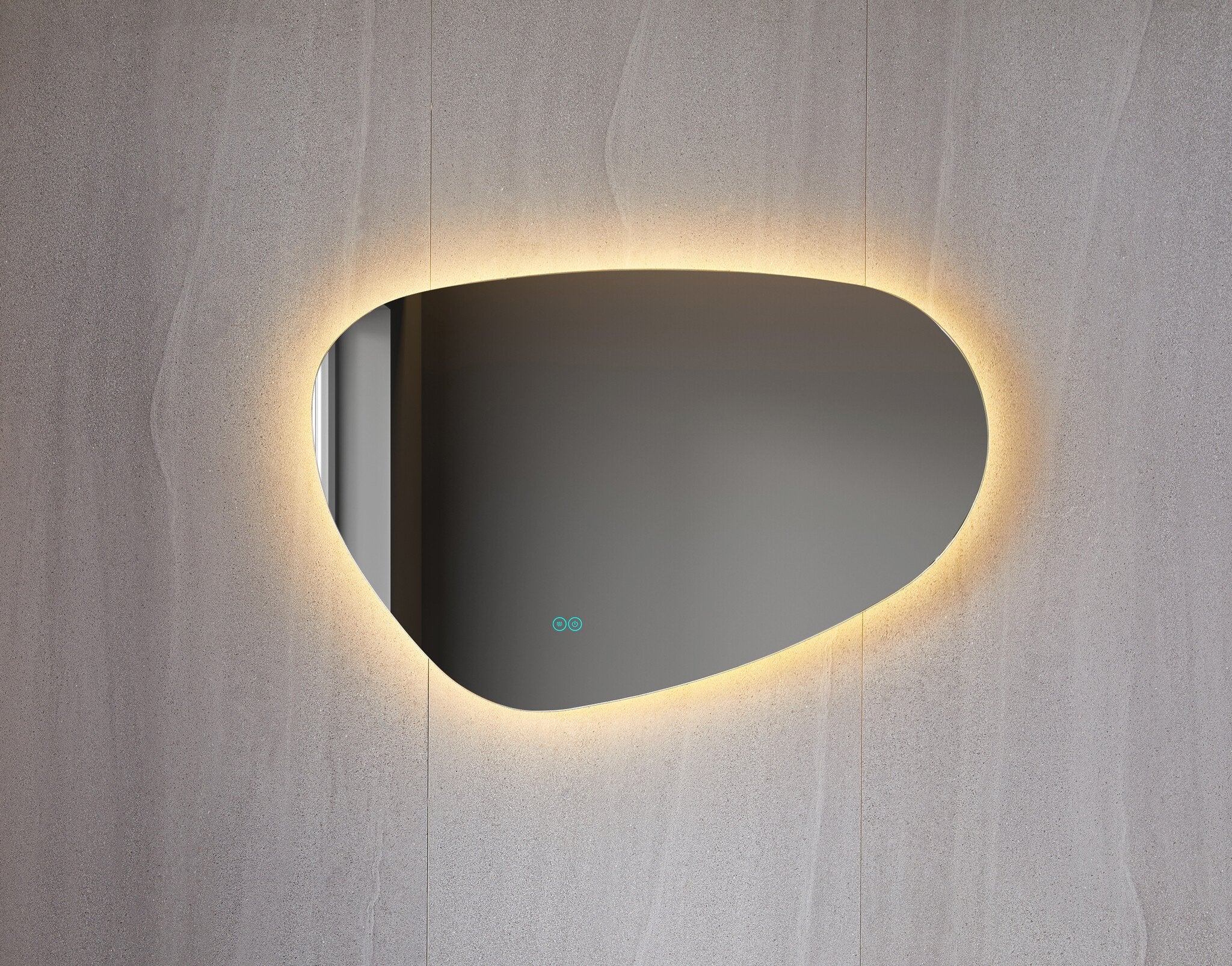 Asymmetrical Mirror LED lighting &amp; anti-fog 60x40cm