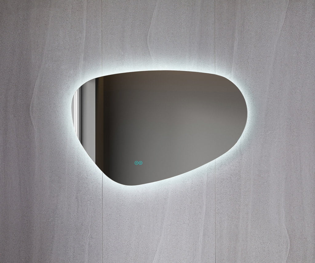 Asymmetrical Mirror LED lighting &amp; anti-fog 60x40cm