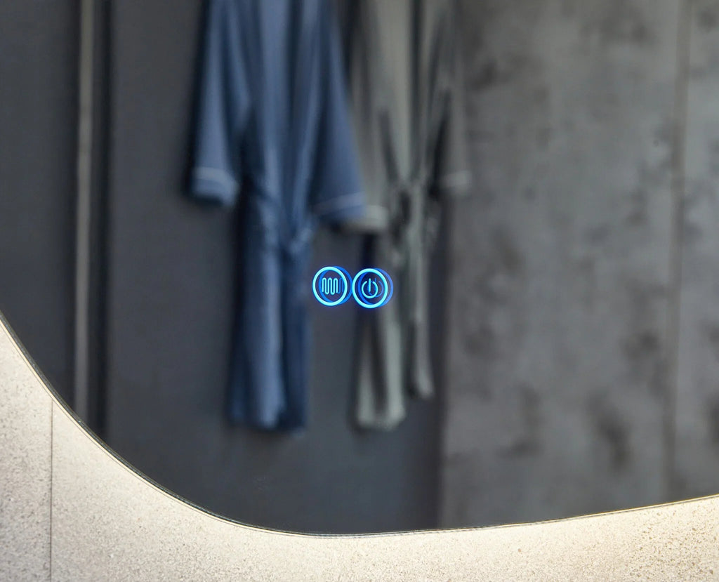 Asymmetrical Mirror LED lighting &amp; anti-fog 60x40cm