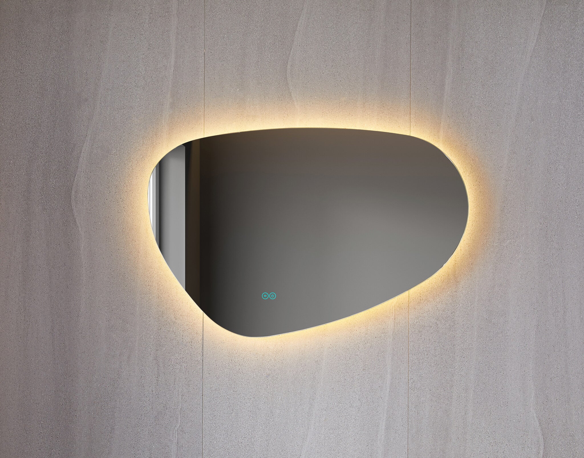 Asymmetrical Mirror LED lighting &amp; anti-fog 90x60cm