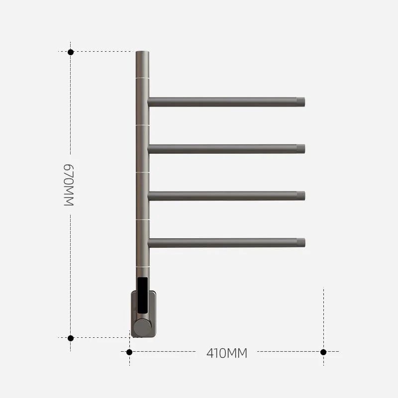 Electric towel radiator with thermostat – black – 670x410 mm