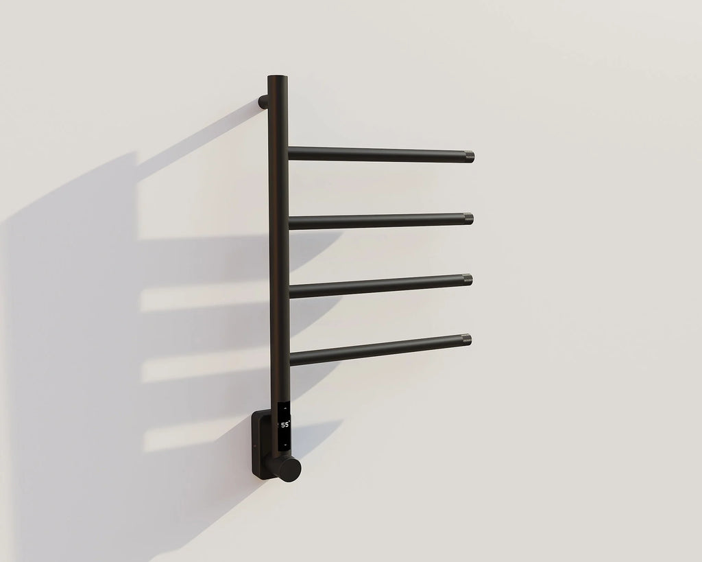 Electric towel radiator with thermostat – black – 670x410 mm