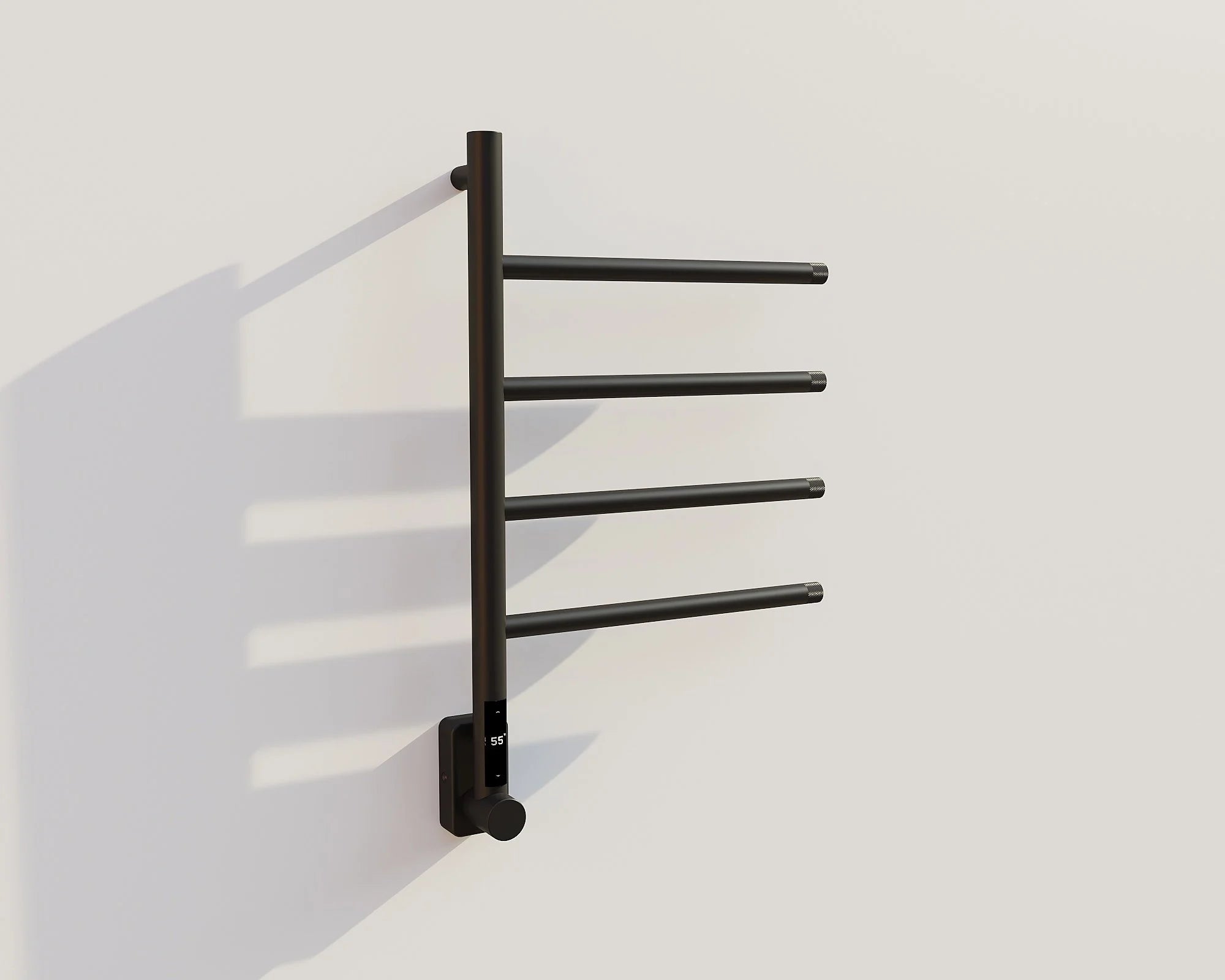 Electric towel radiator with thermostat – black – 670x410 mm