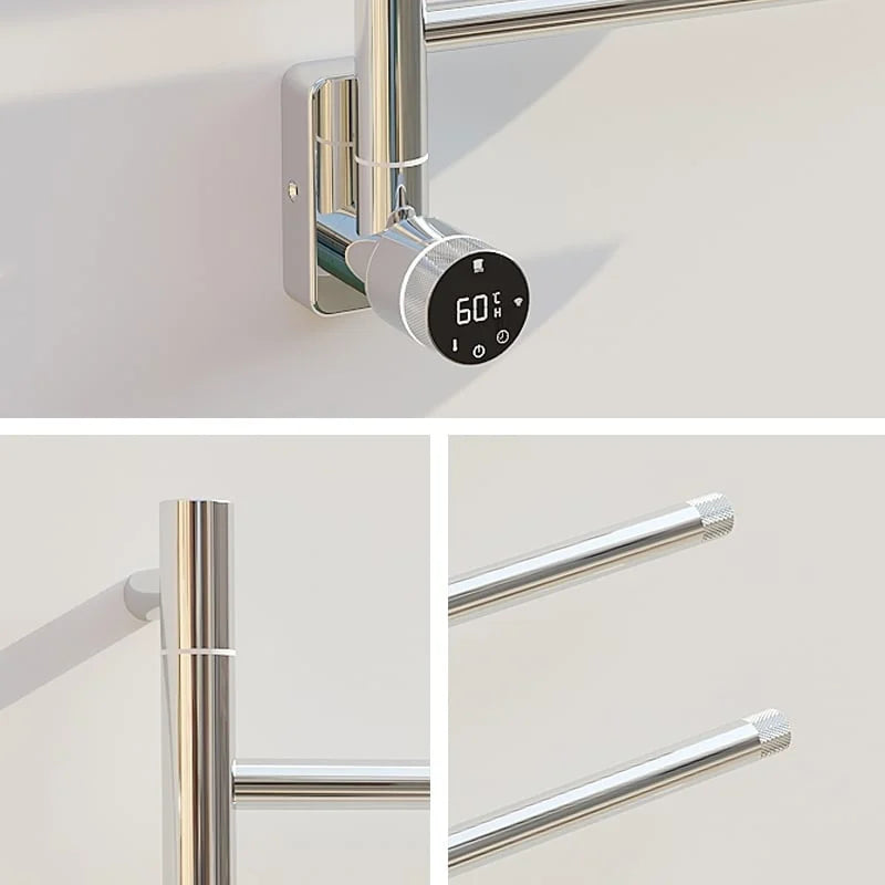 Electric towel radiator with thermostat – chrome