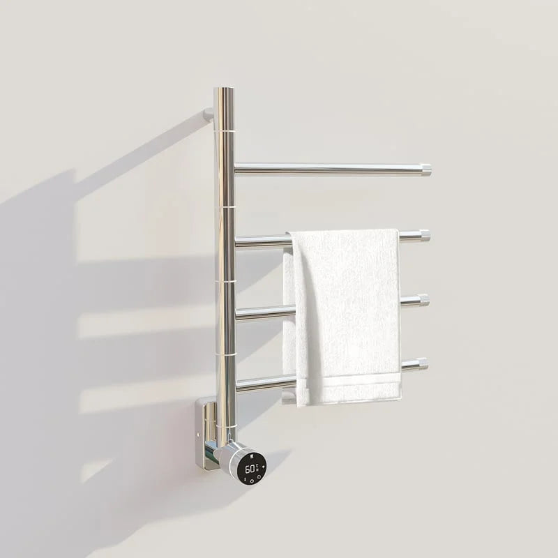 Electric towel radiator with thermostat – chrome