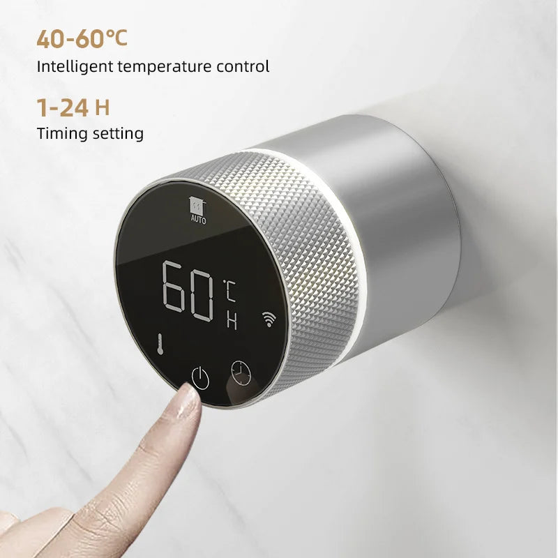 Electric towel radiator with thermostat – chrome