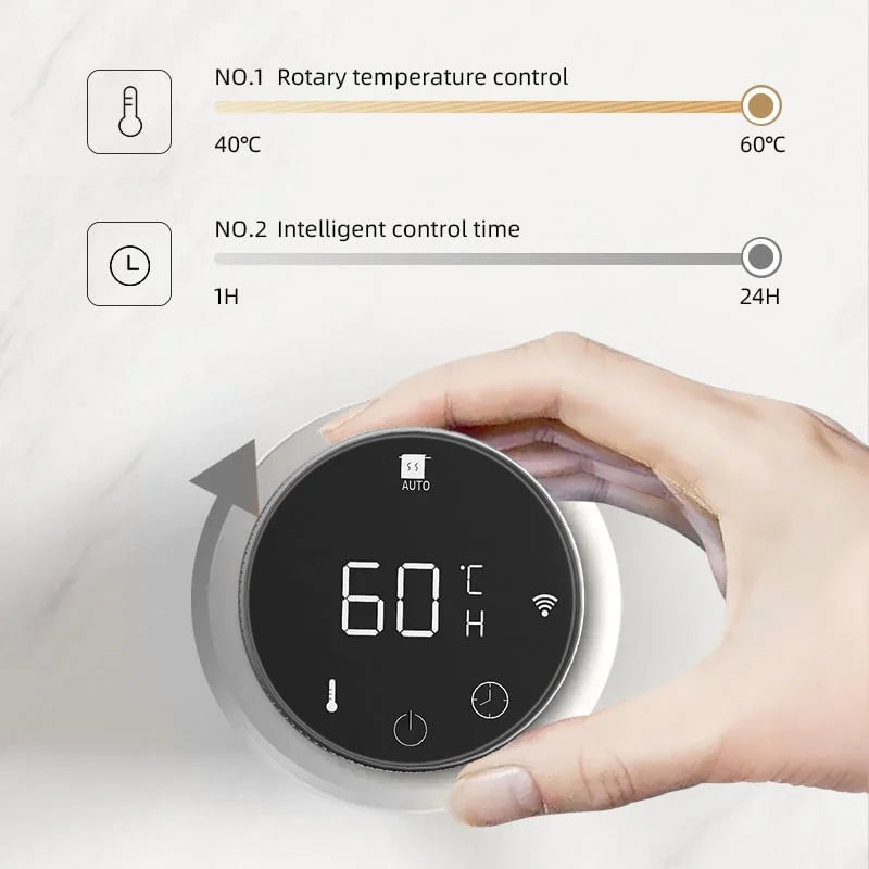 Electric towel radiator with thermostat – chrome
