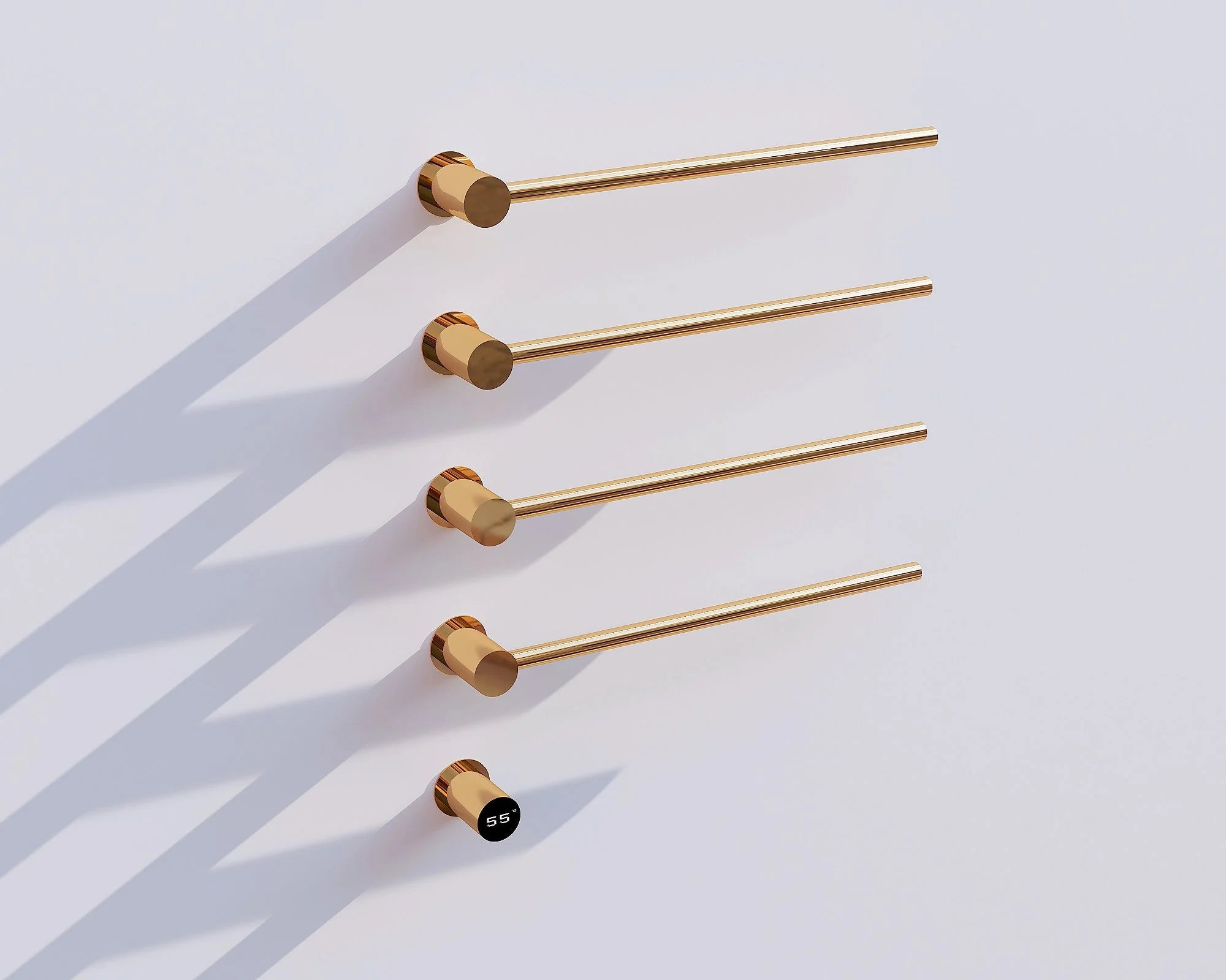 Electric towel radiator with thermostat – gold – 987x360 mm