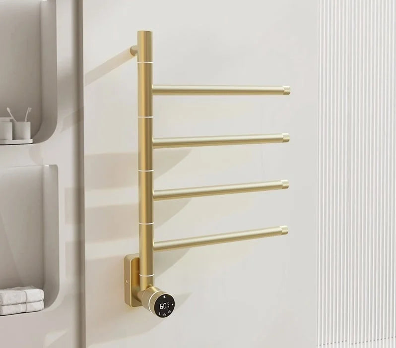 Electric towel radiator with thermostat – gold – 580x410 mm