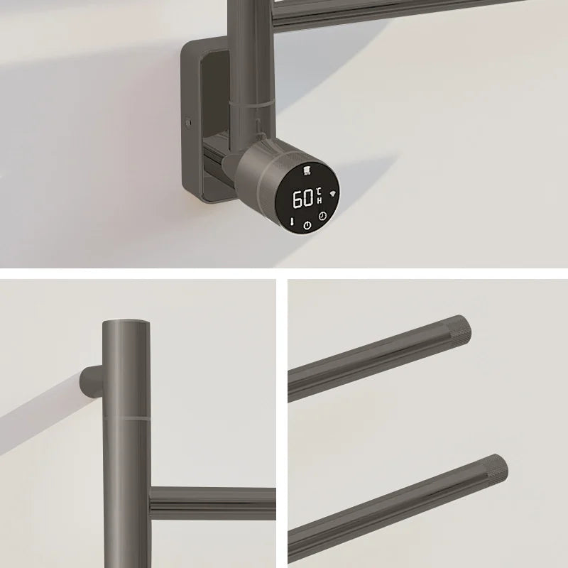 Electric towel radiator with thermostat – gun metal look