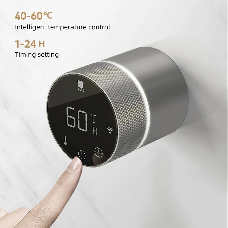 Electric towel radiator with thermostat – gun metal look