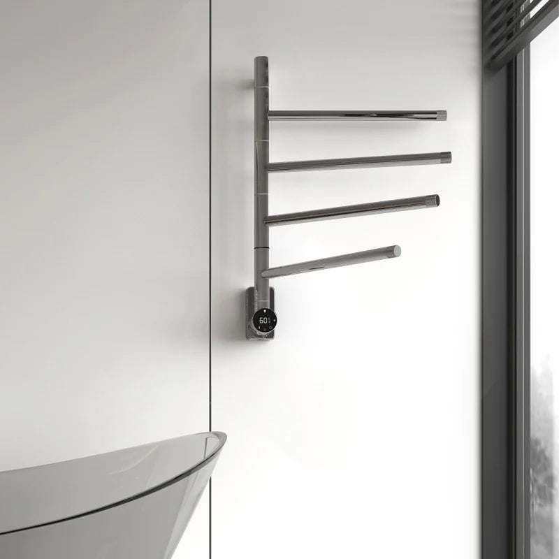 Electric towel radiator with thermostat – gun metal look