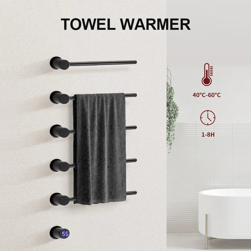 Electric towel radiator black – stainless steel