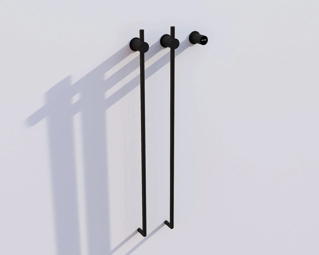 Electric Towel Radiator with Thermostat – Black – 987x360