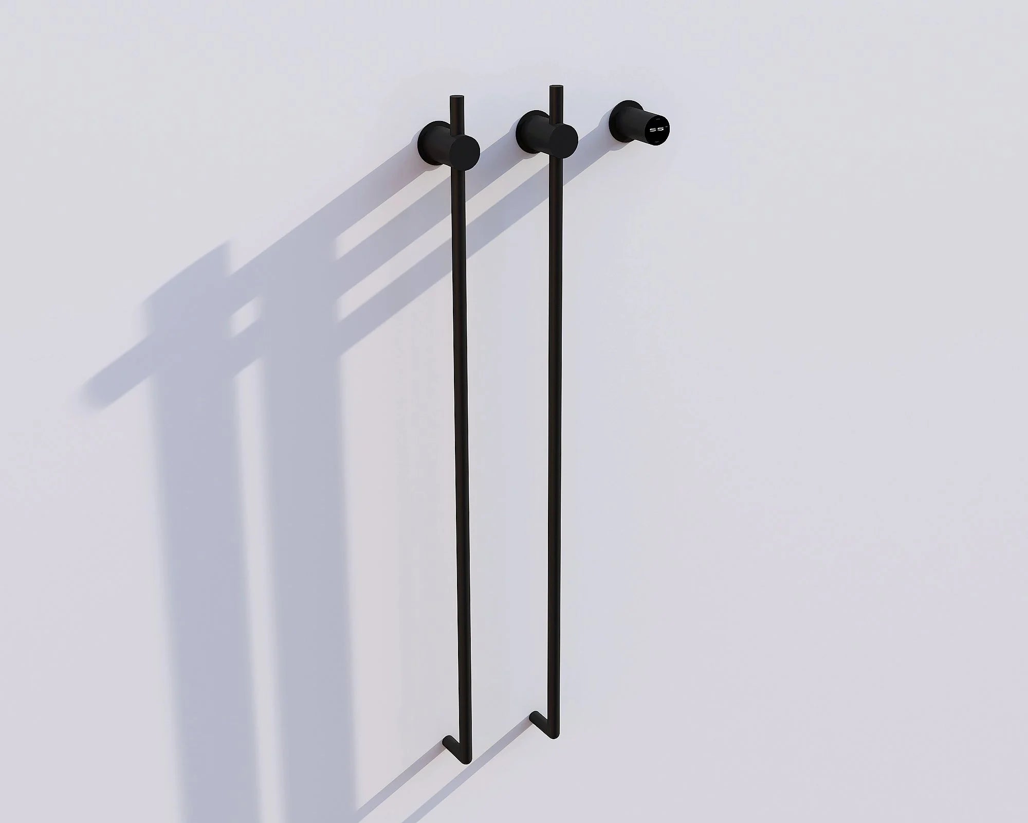 Electric Towel Radiator with Thermostat – Black – 987x360