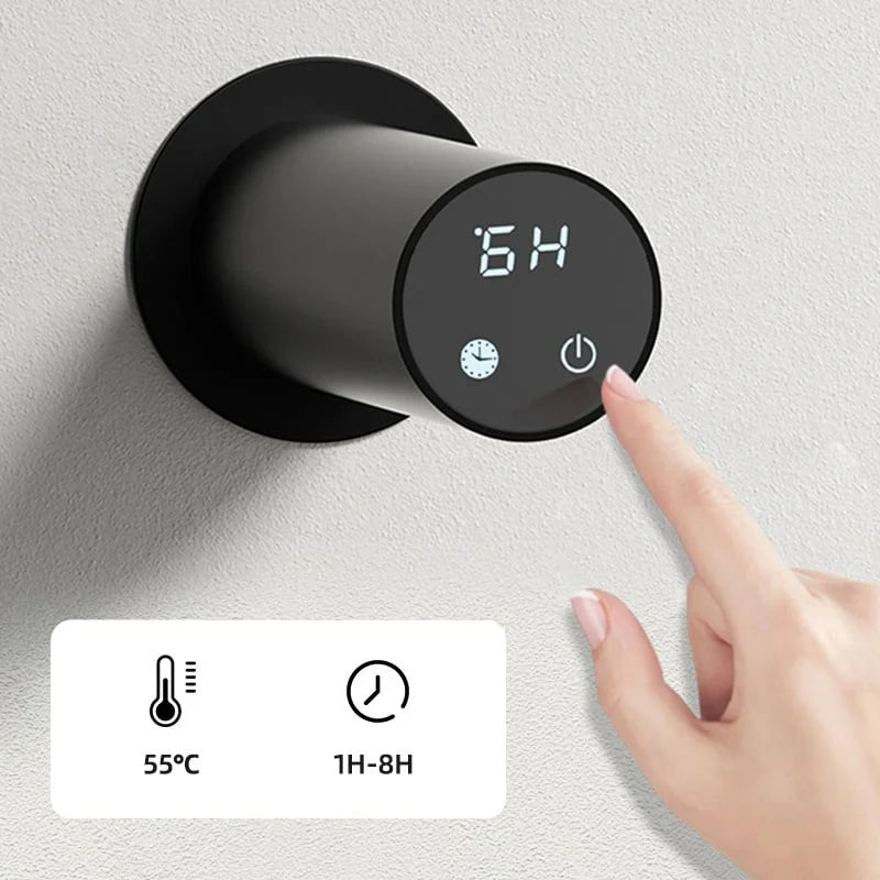 Electric Towel Radiator with Thermostat – Black – 987x360