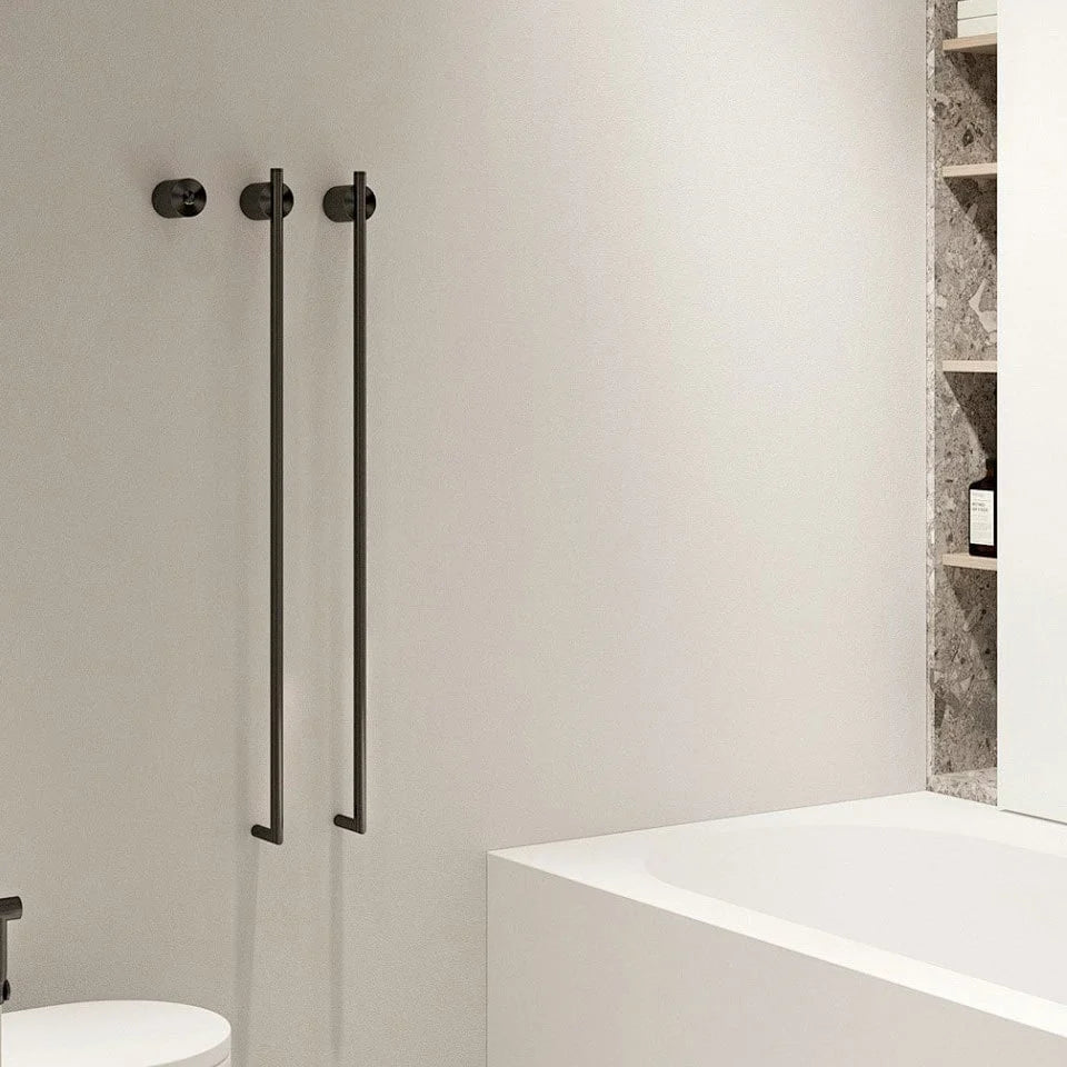 Electric Towel Radiator with Thermostat – Black – 987x360