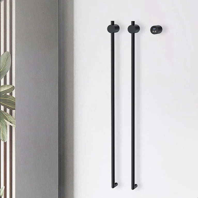 Electric Towel Radiator with Thermostat – Black – 987x360