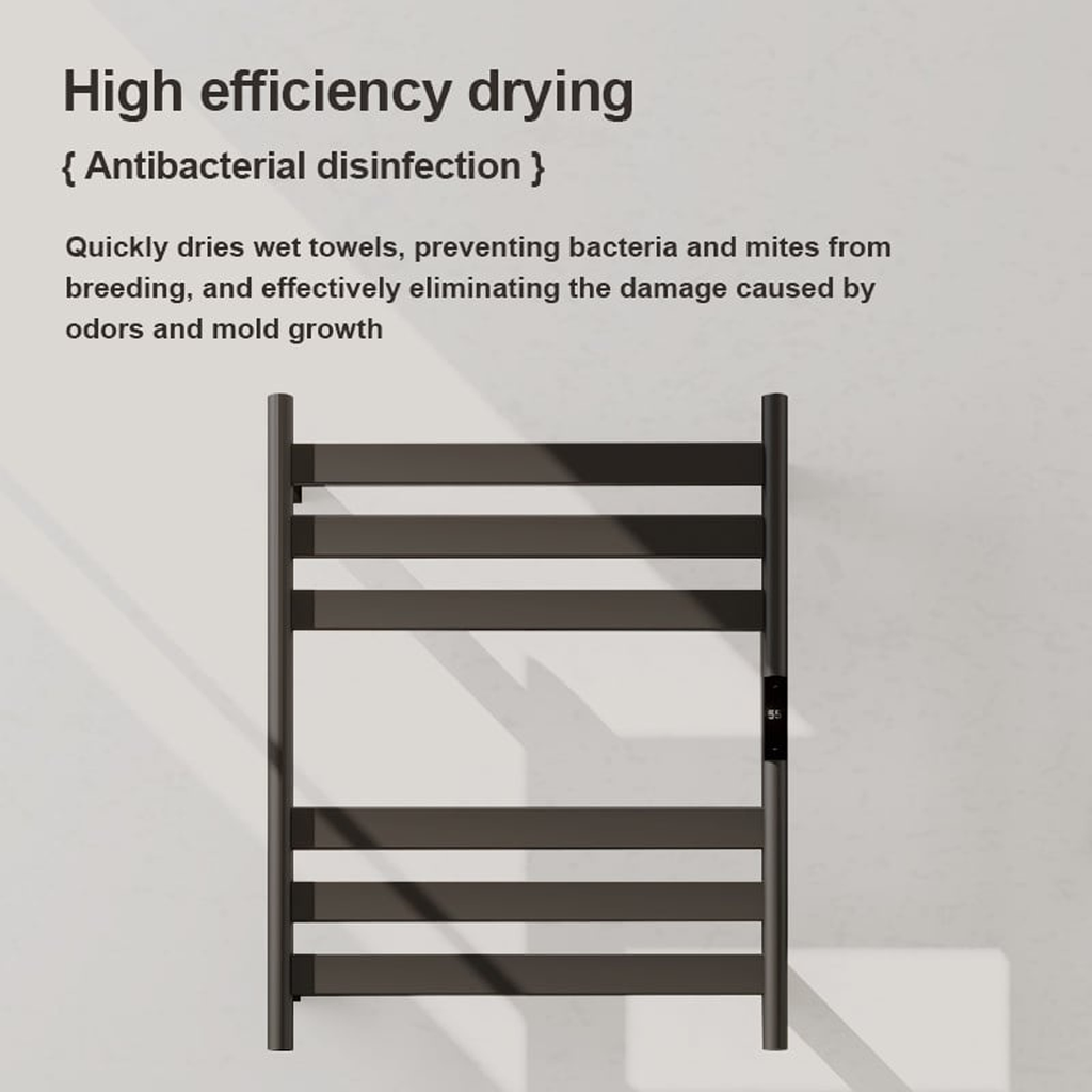 Electric towel radiator black with thermostat