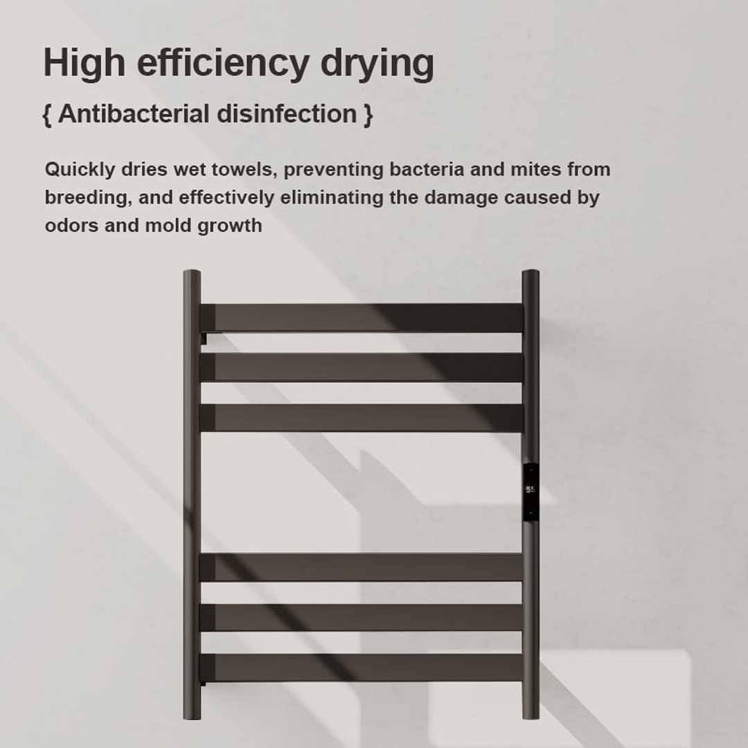 Electric towel radiator black with thermostat