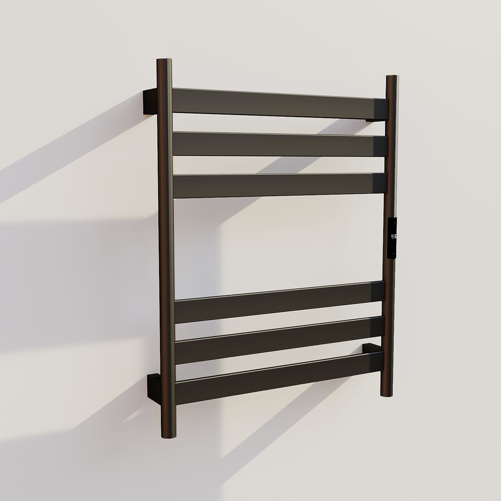 Electric towel radiator black with thermostat