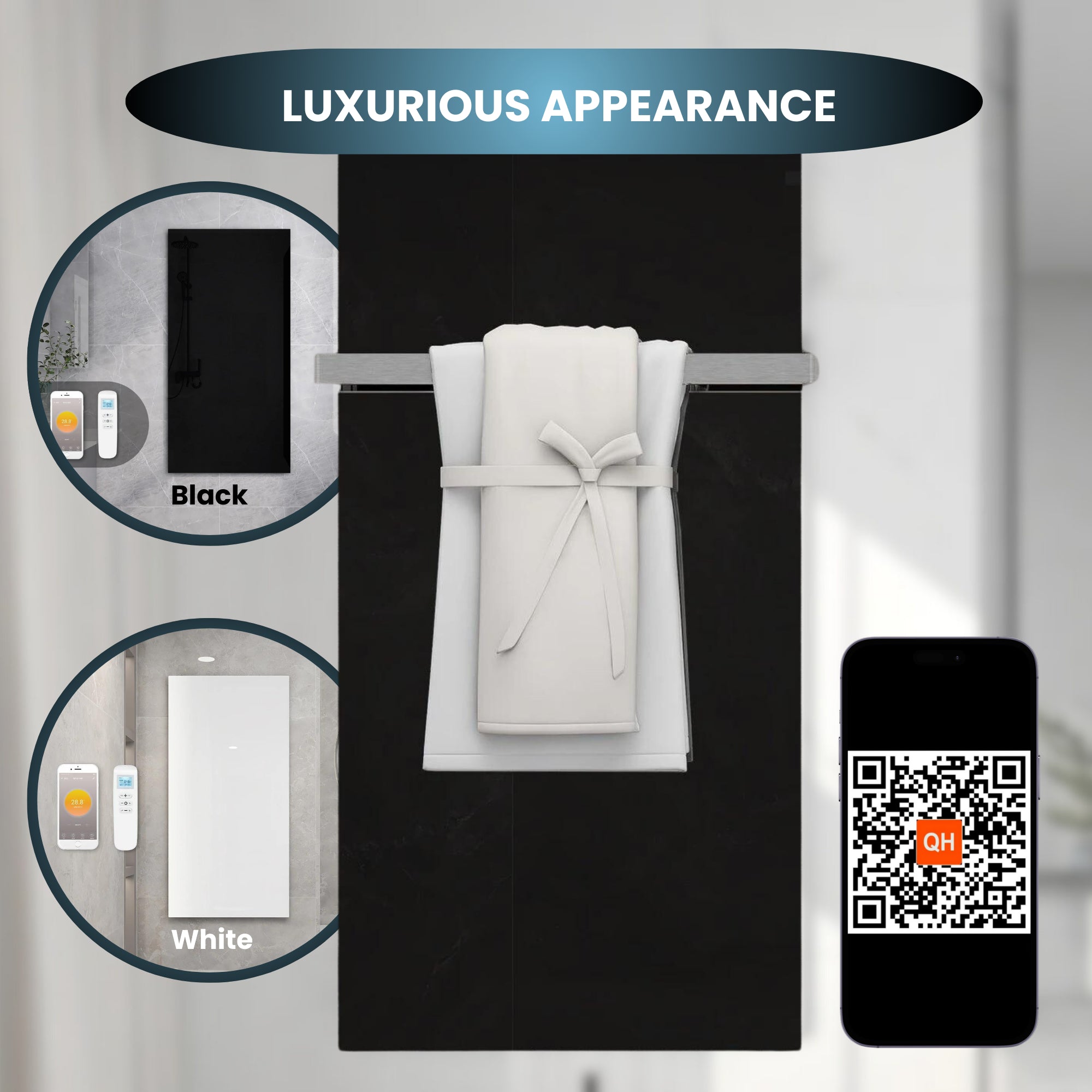 Glass Infrared Wall Panel – Black – 700 W