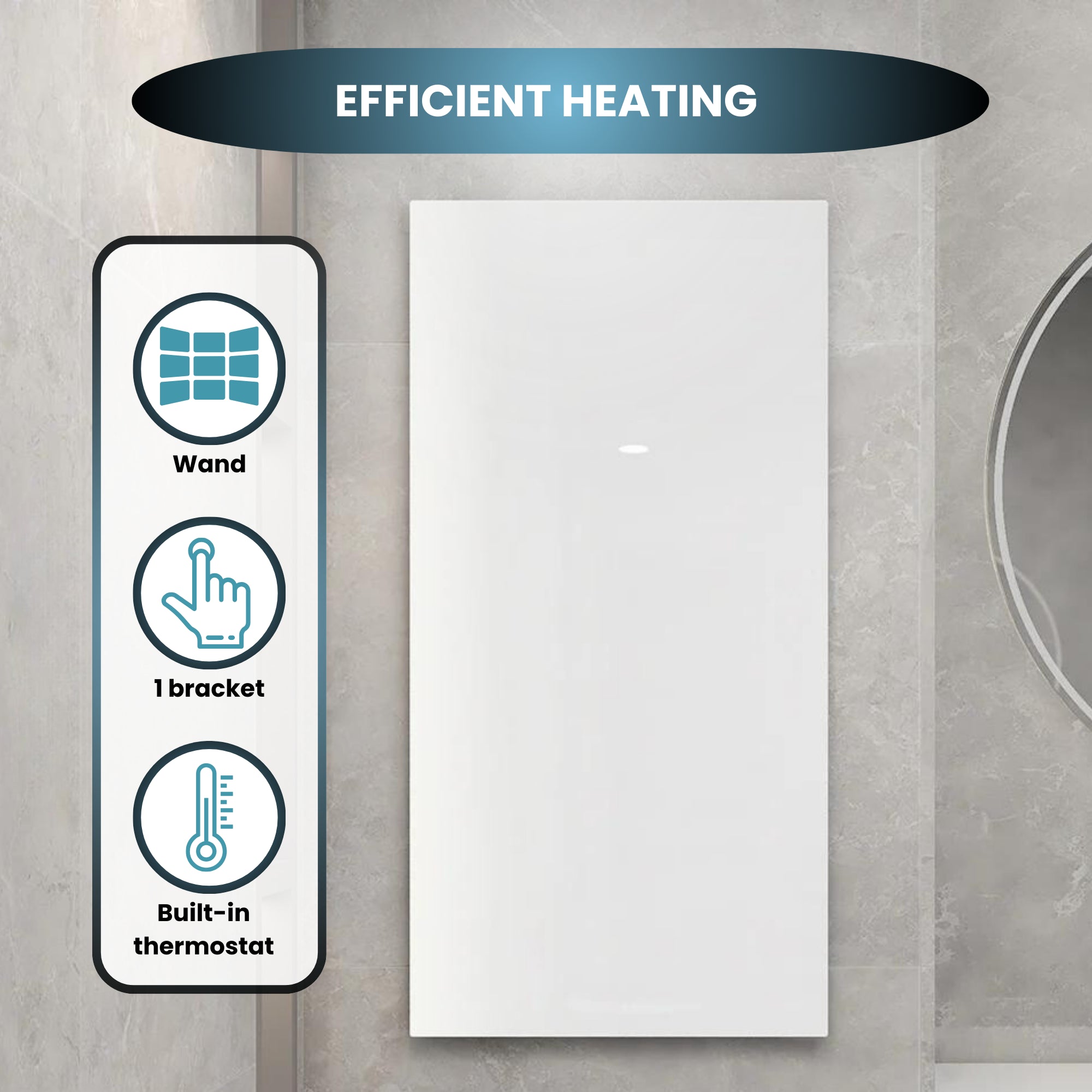 Glass Infrared Wall Panel – Black – 700 W