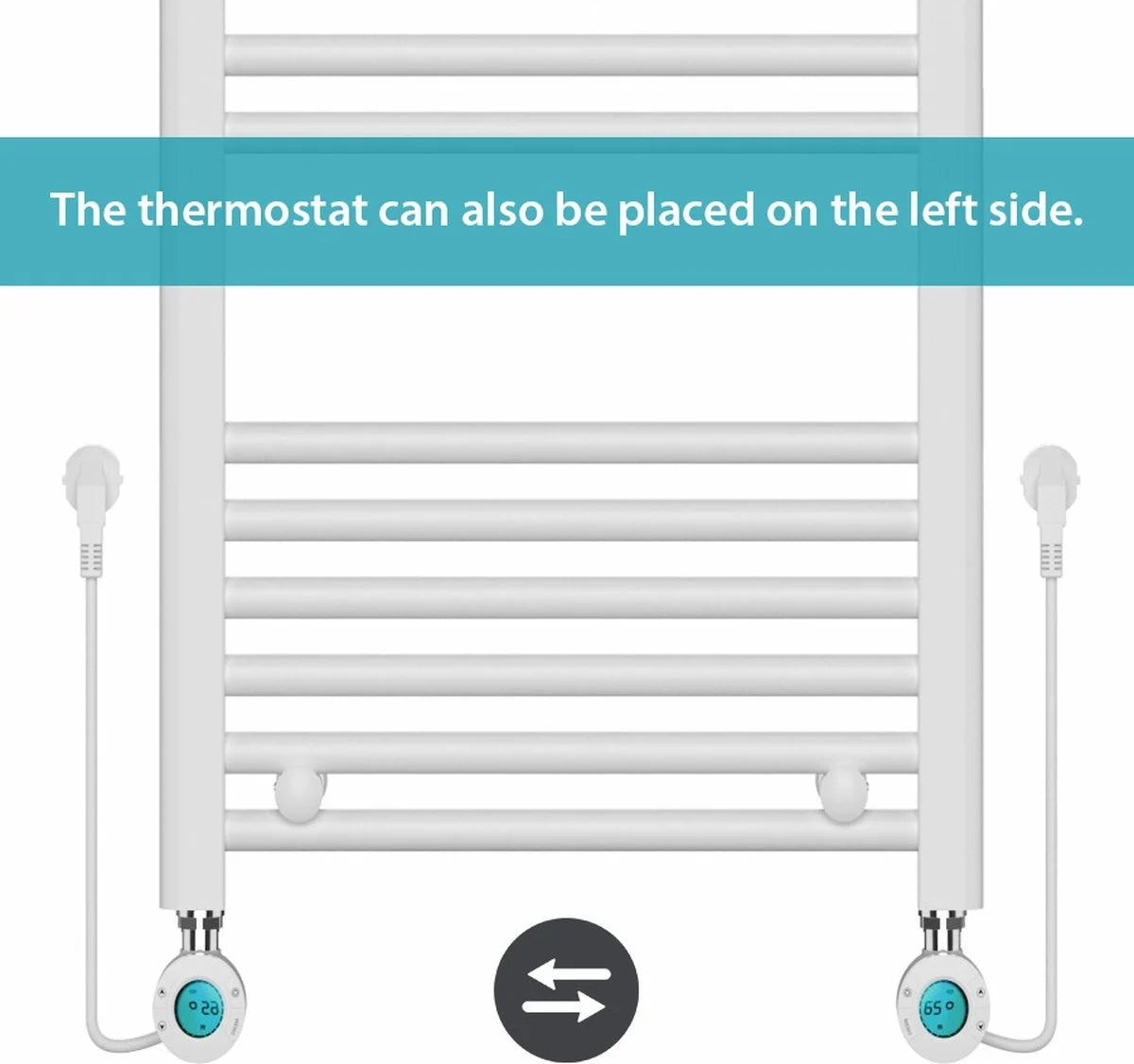 Electric Towel Radiator with Digital Thermostat - 300 W