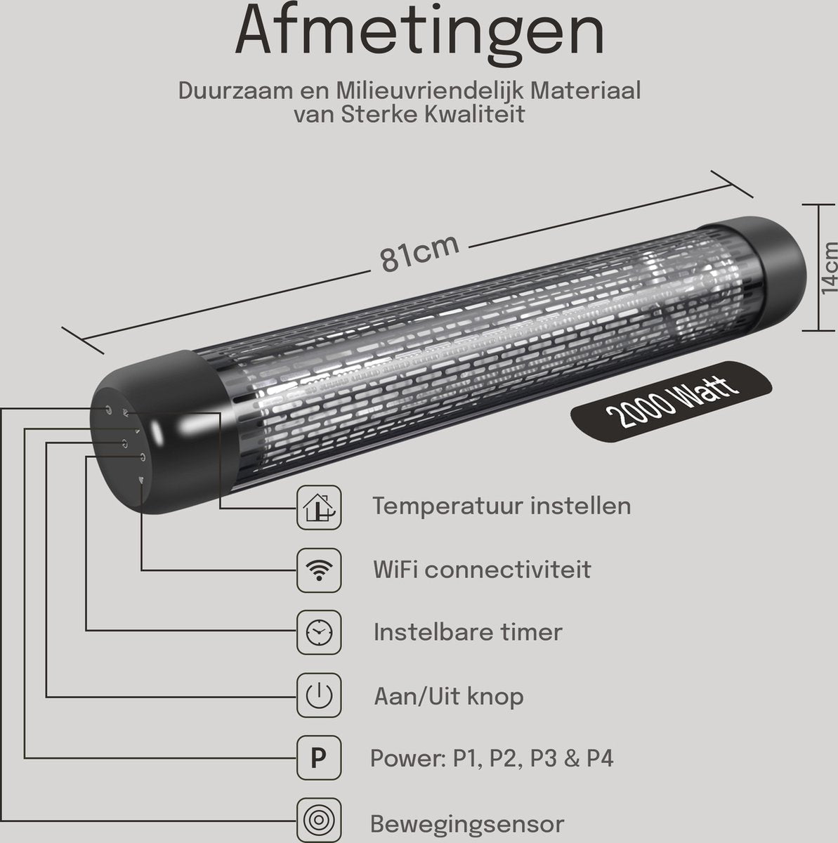 Low Glare Infrared Patio Heater