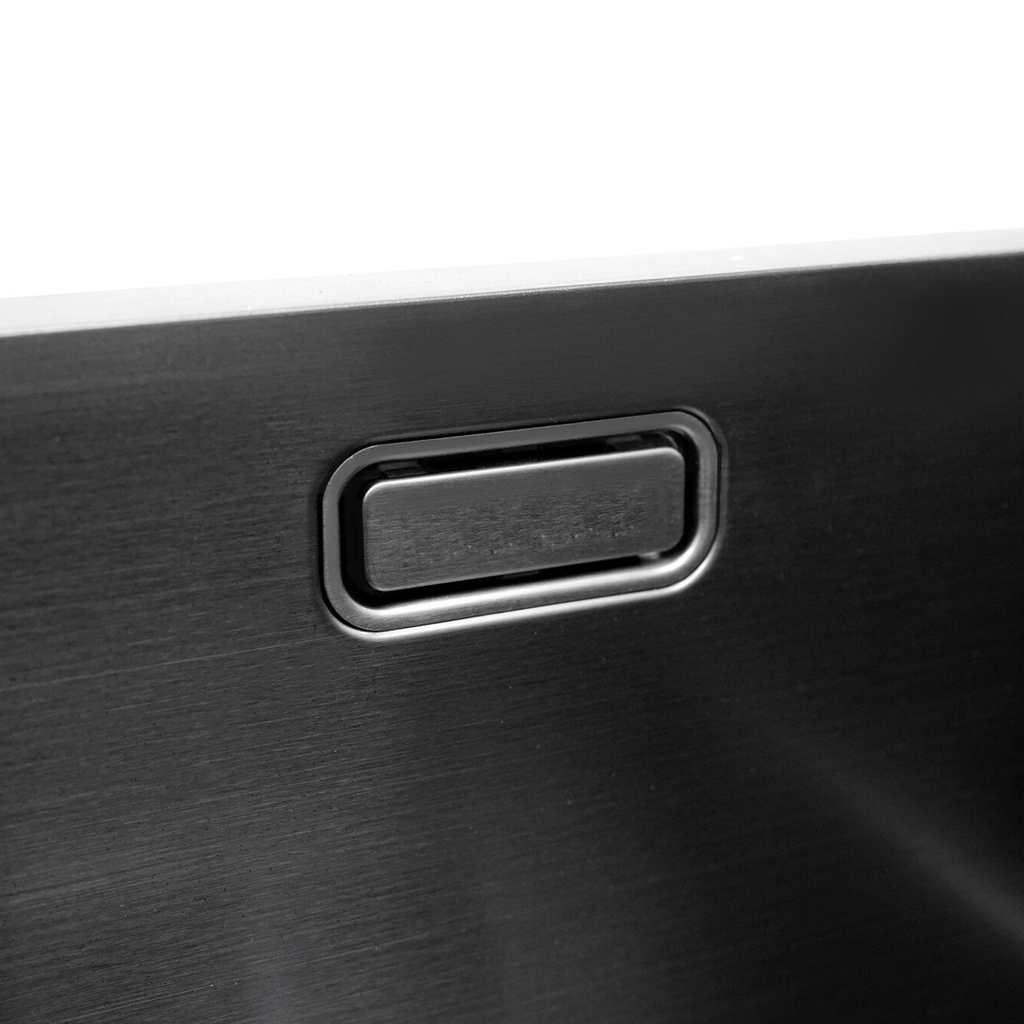 Black Metal Sink 34 x 40 - Kitchen Sink - Kitchen Sinks - Kitchen Wash Basin - without Tap Hole Stainless Steel