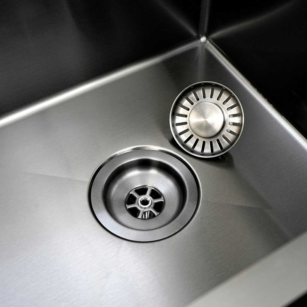 Black Metal Sink 34 x 40 - Kitchen Sink - Kitchen Sinks - Kitchen Wash Basin - without Tap Hole Stainless Steel