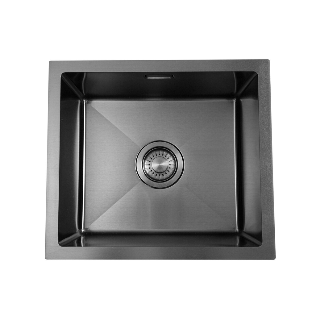 Black Metal Sink 34 x 40 - Kitchen Sink - Kitchen Sinks - Kitchen Wash Basin - without Tap Hole Stainless Steel