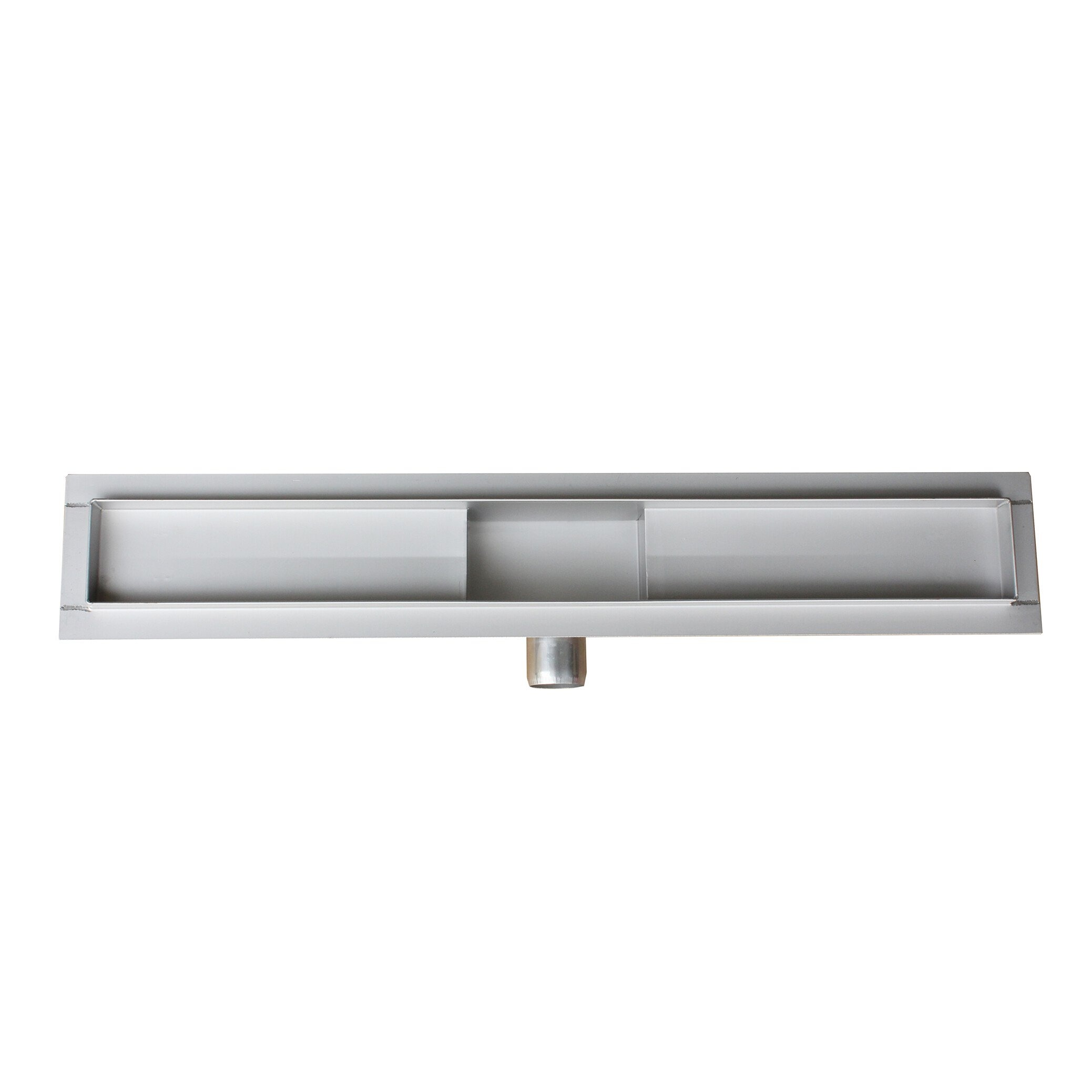 Shower channel flange with side outlet - tile grid 