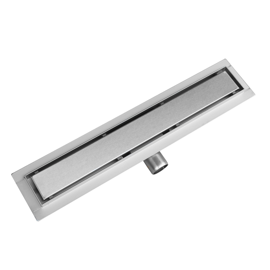 Shower channel flange with side outlet - tile grid 