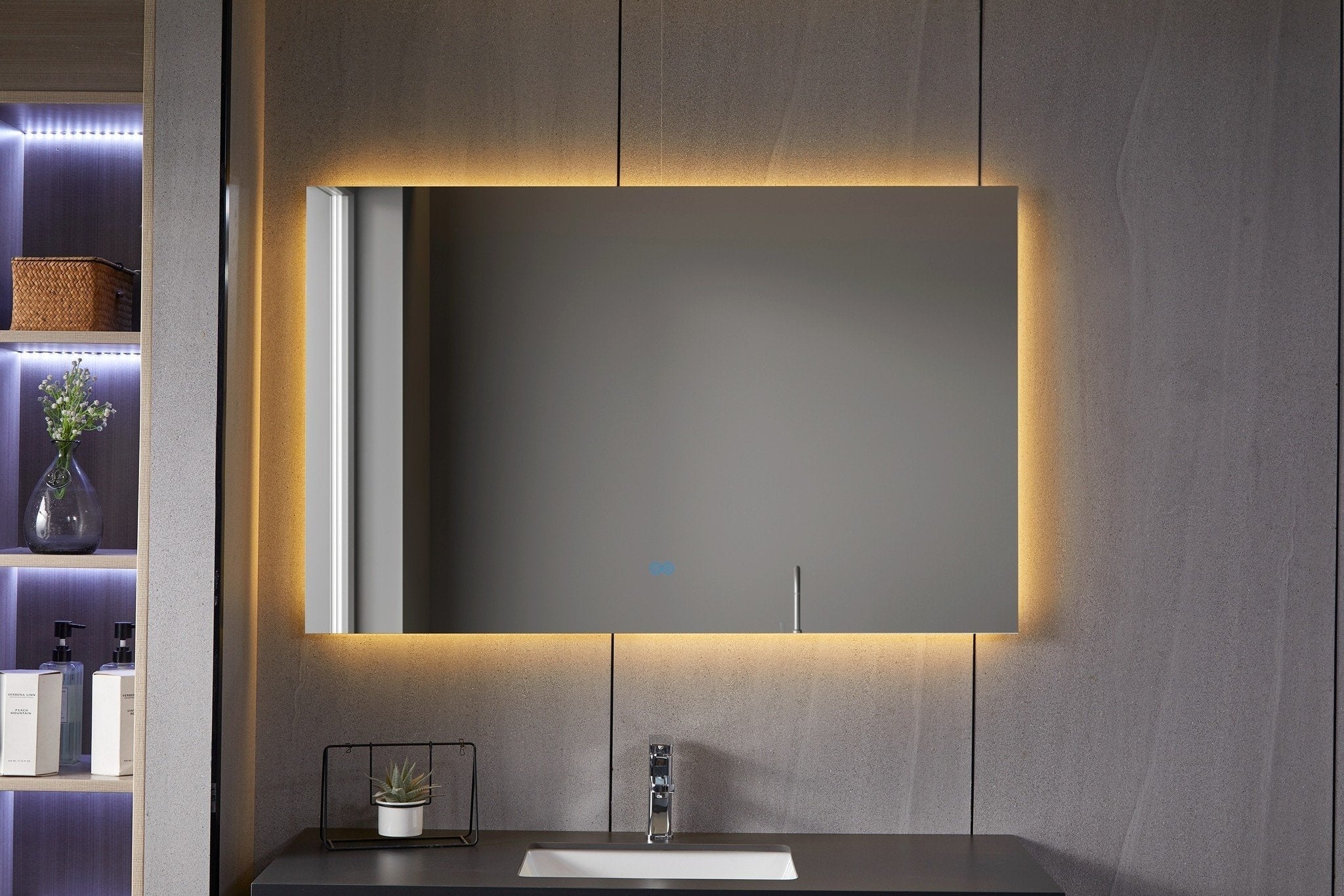 Frameless Bathroom Mirror with LED, Anti-fog 60x60 cm