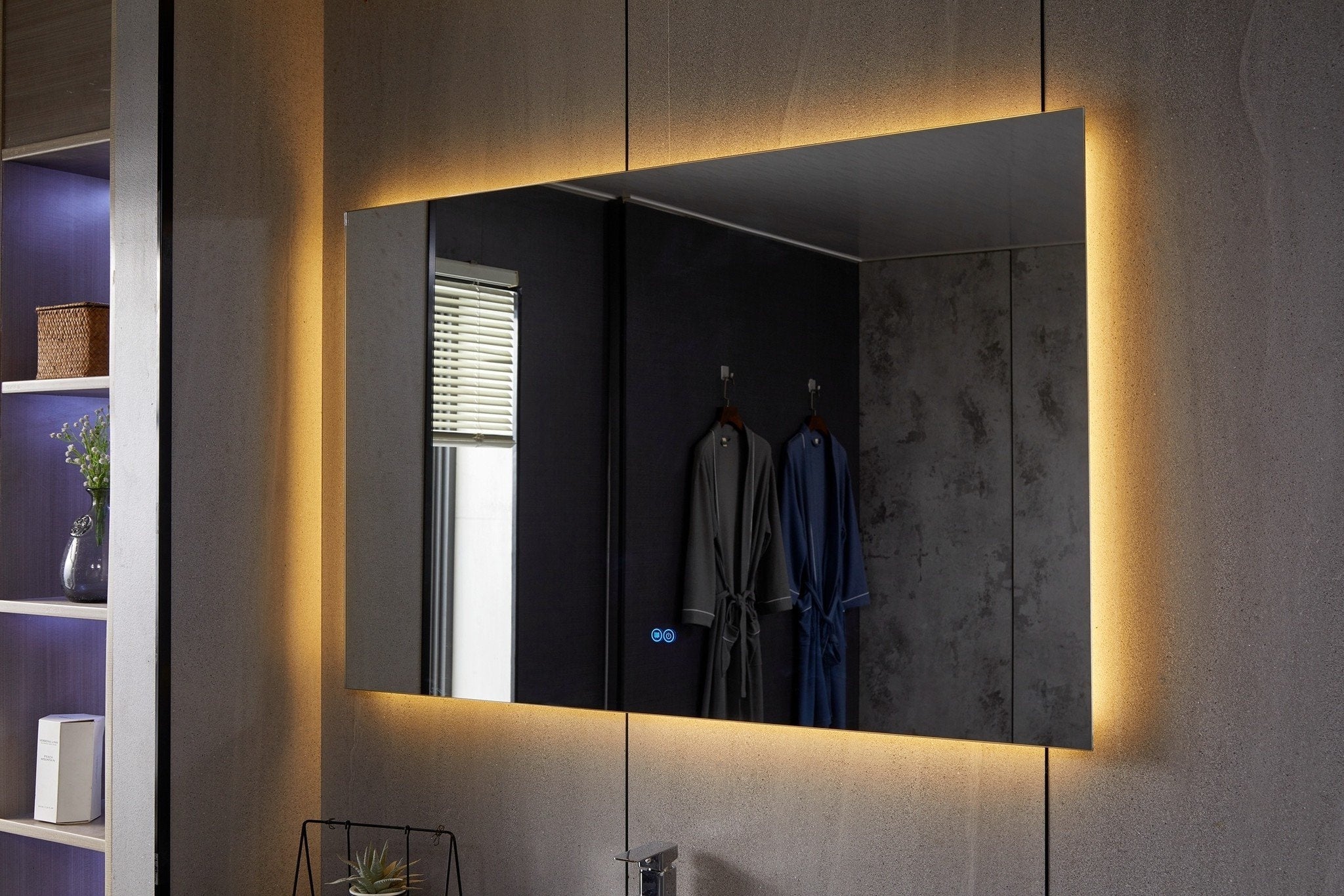 Frameless Bathroom Mirror with LED, Anti-fog 60x60 cm