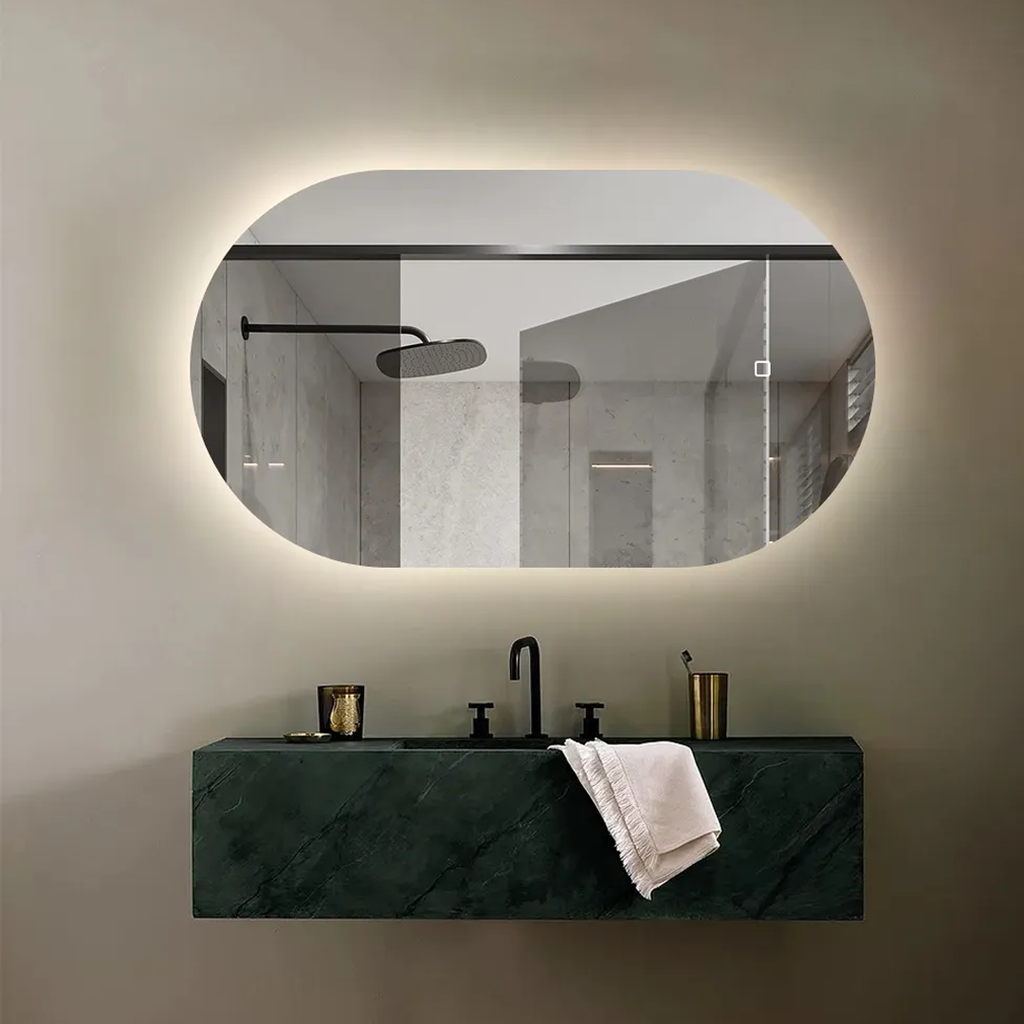 Mirror with LED oval 50 x 100 cm
