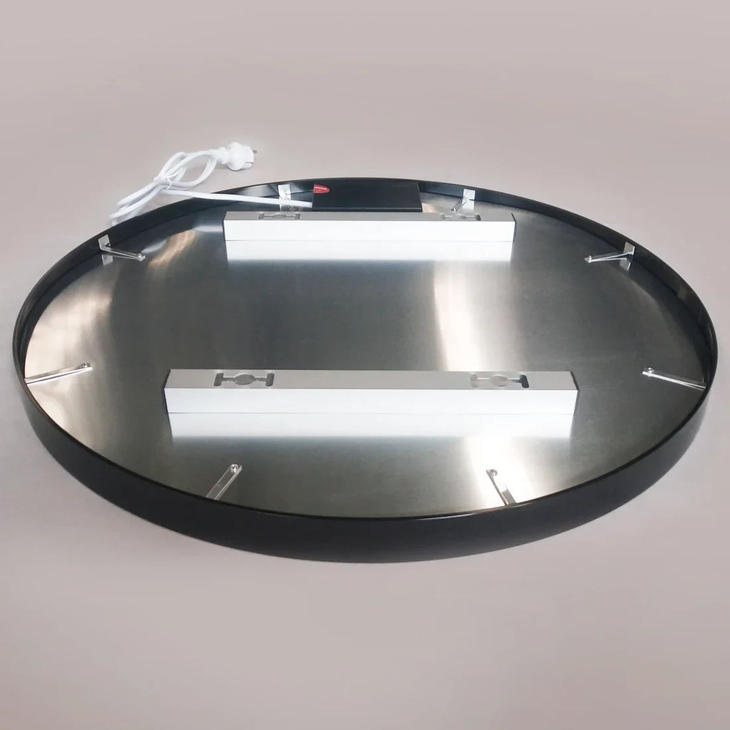 Round Mirror 80 cm with Gold Frame, LED Lighting &amp; Anti-fog Function