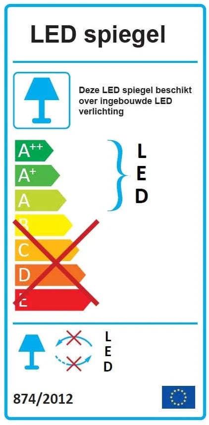Round Mirror 80 cm with Stylish Black Strap, Built-in LED Lighting and Anti-fog Function