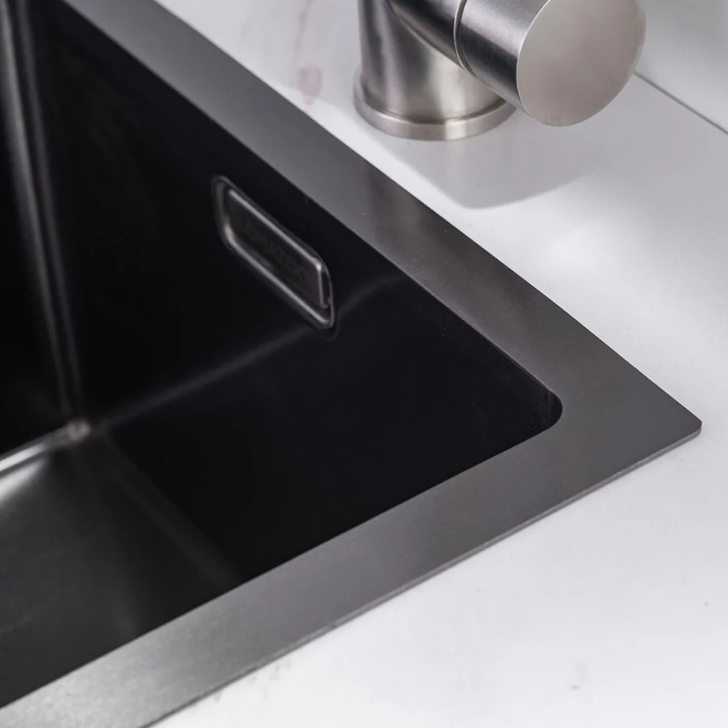 Black Metal Sink 40 x 40 - Kitchen Sink - Kitchen Sinks - Kitchen Wash Basin - without Tap Hole Stainless Steel