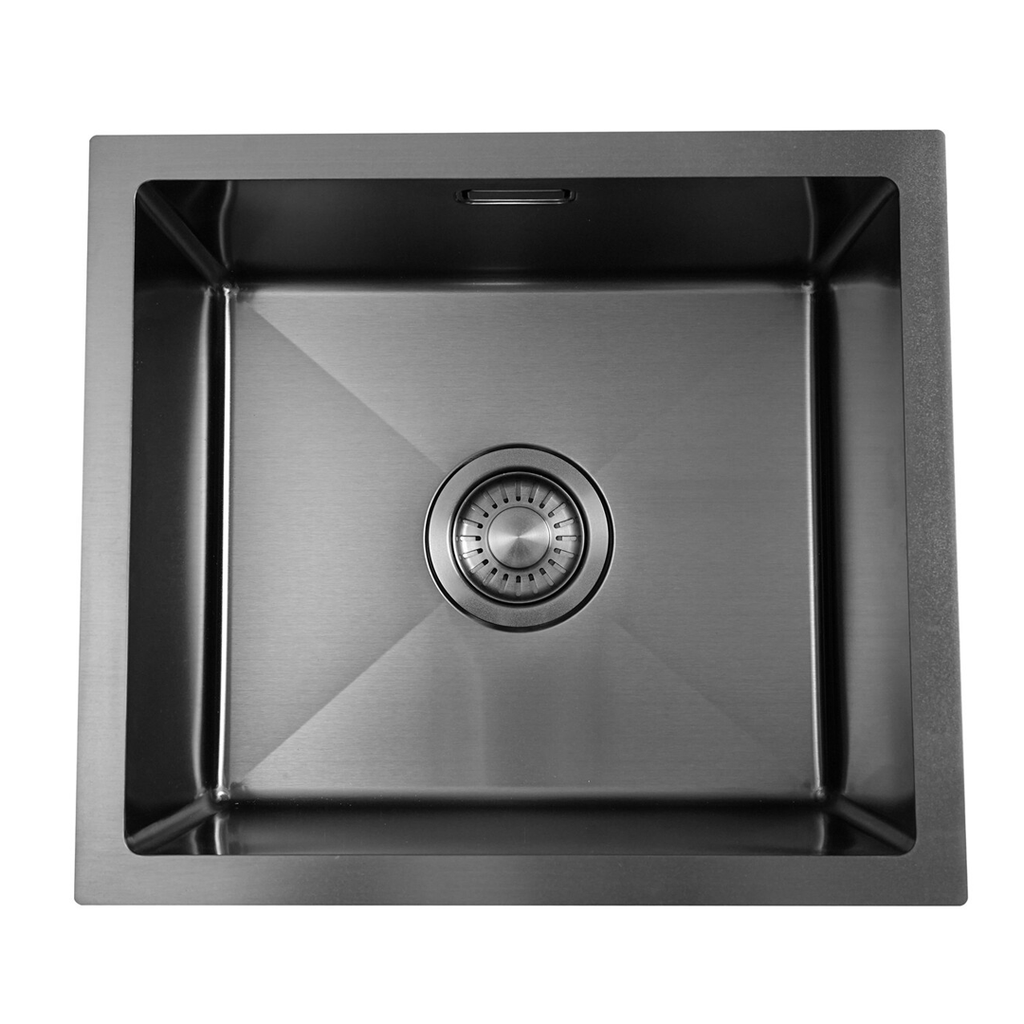 Black Metal Sink 40 x 40 - Kitchen Sink - Kitchen Sinks - Kitchen Wash Basin - without Tap Hole Stainless Steel