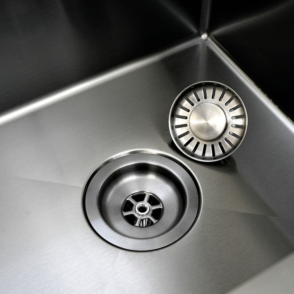 Black Metal Sink 45 x 40 - Kitchen Sink - Kitchen Sinks - Kitchen Wash Basin - without Tap Hole Stainless Steel