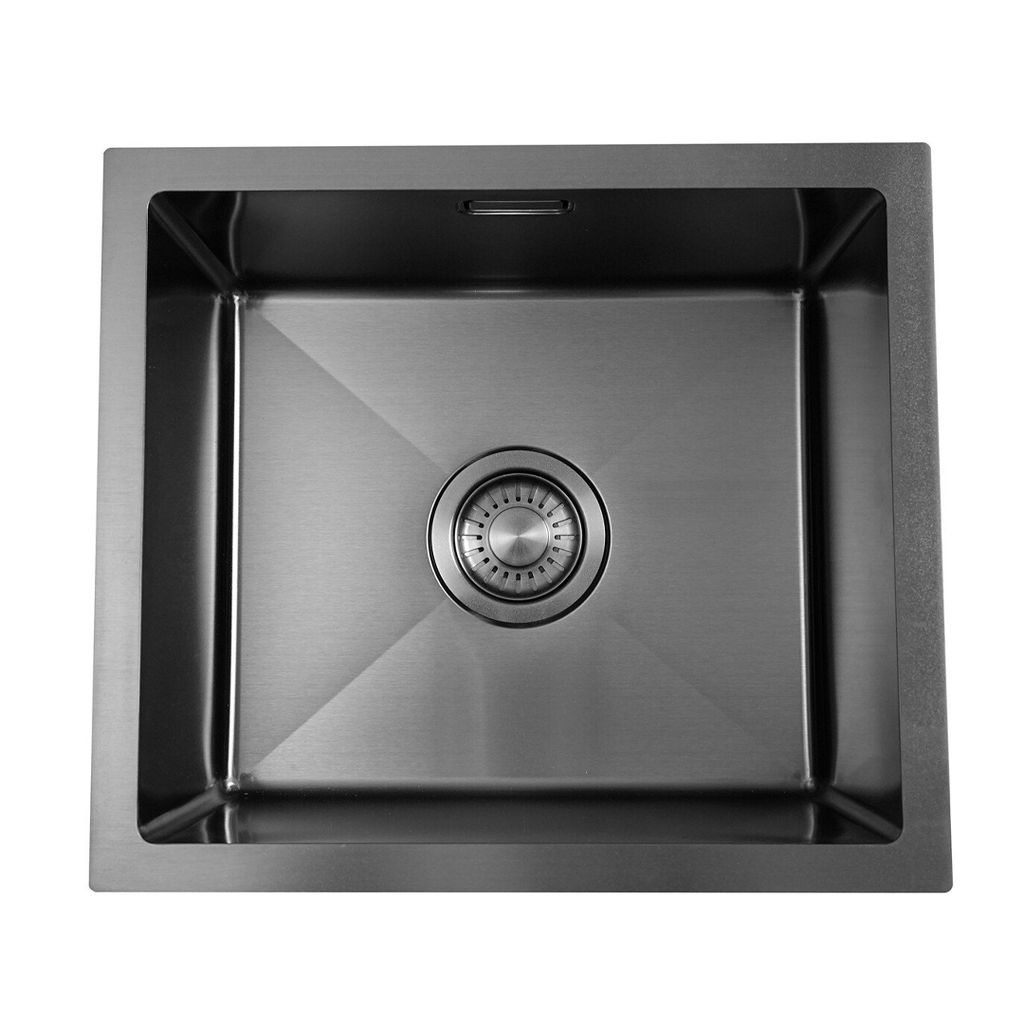 Black Metal Sink 45 x 40 - Kitchen Sink - Kitchen Sinks - Kitchen Wash Basin - without Tap Hole Stainless Steel