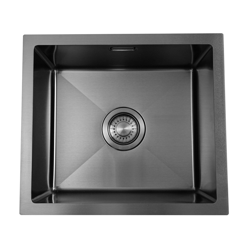 Black Metal Sink 50 x 40 - Kitchen Sink - Kitchen Sinks - Kitchen Wash Basin - without Tap Hole Stainless Steel