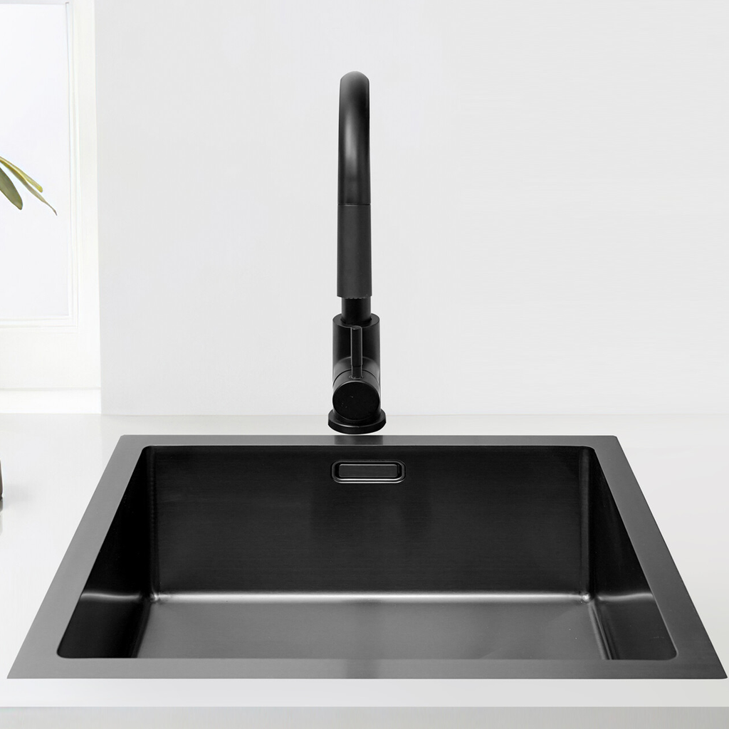 Black Metal Sink 50 x 40 - Kitchen Sink - Kitchen Sinks - Kitchen Wash Basin - without Tap Hole Stainless Steel