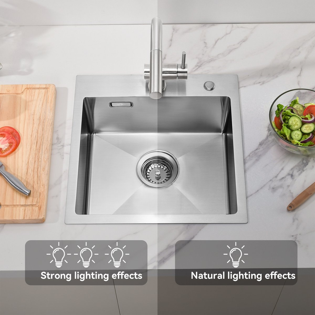 Stainless steel sink 40 x 40 - Kitchen sink - Kitchen sinks - Kitchen washbasin - without tap hole