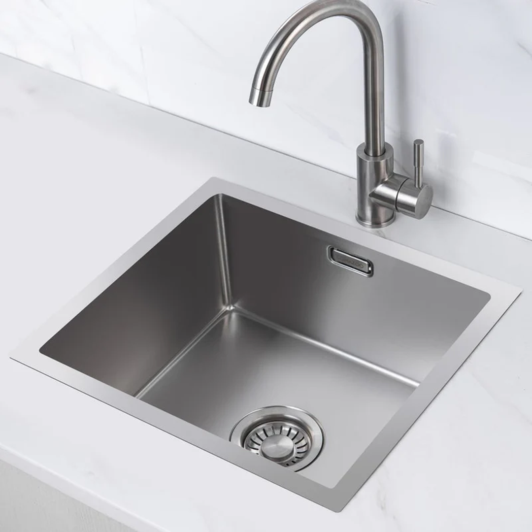 Black Metal Sink 50 x 40 - Kitchen Sink - Kitchen Sinks - Kitchen Wash Basin - without Tap Hole Stainless Steel
