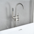 Vrijstaande badmengkraan – inclusief handdouche – brushed steel