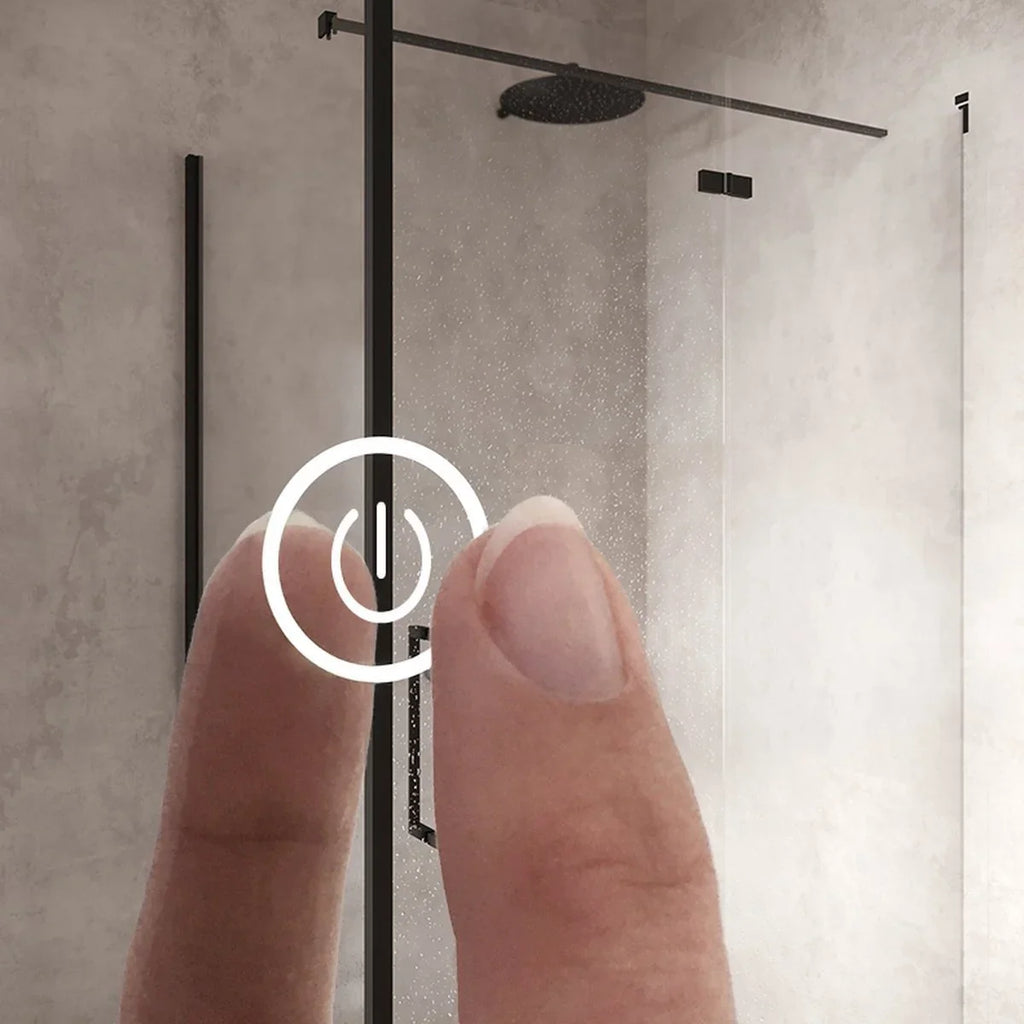 Mirror with LED half oval 50 x 100 cm